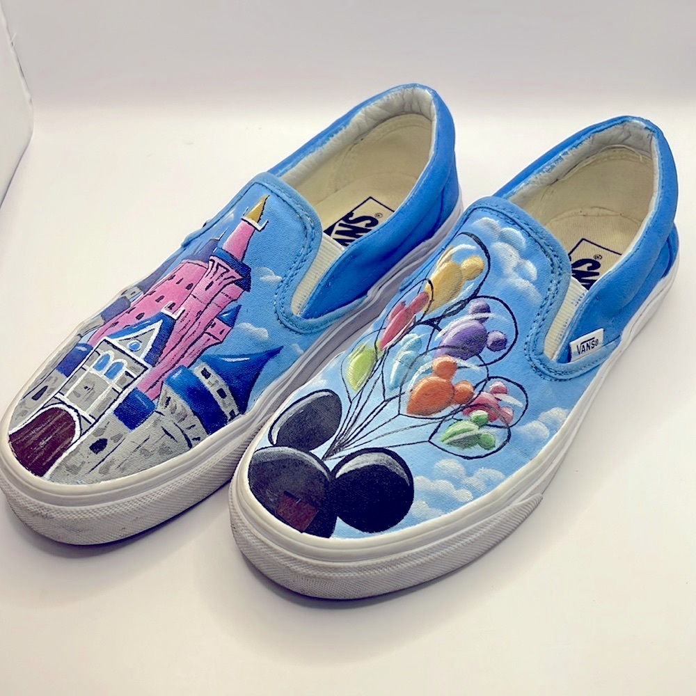 Hand painted Disney theme sneakers. Disney inspired Vans sneakers. 7.5 womens